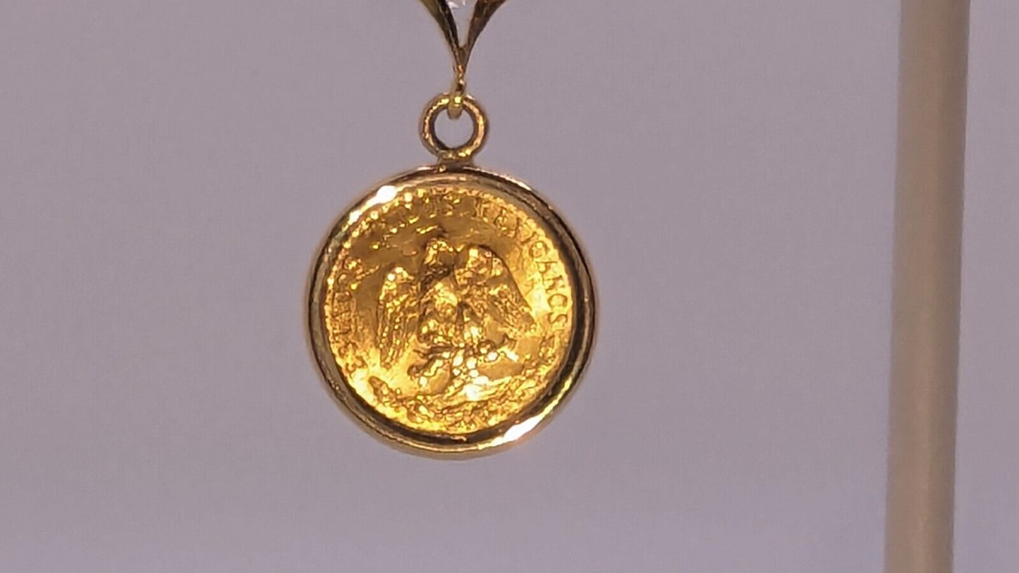 18k gold earrings drop coin