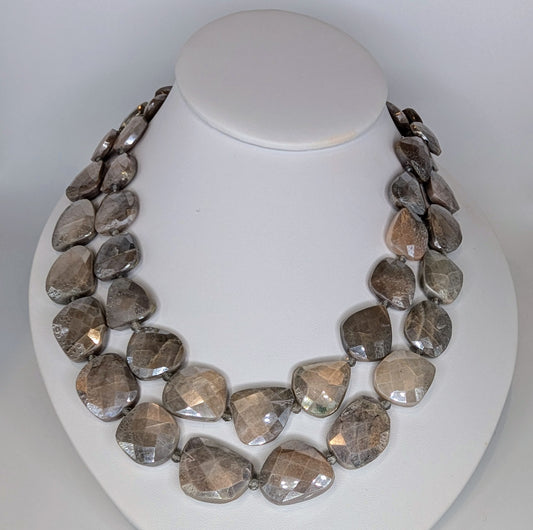 18" Necklace double strand Moonstone