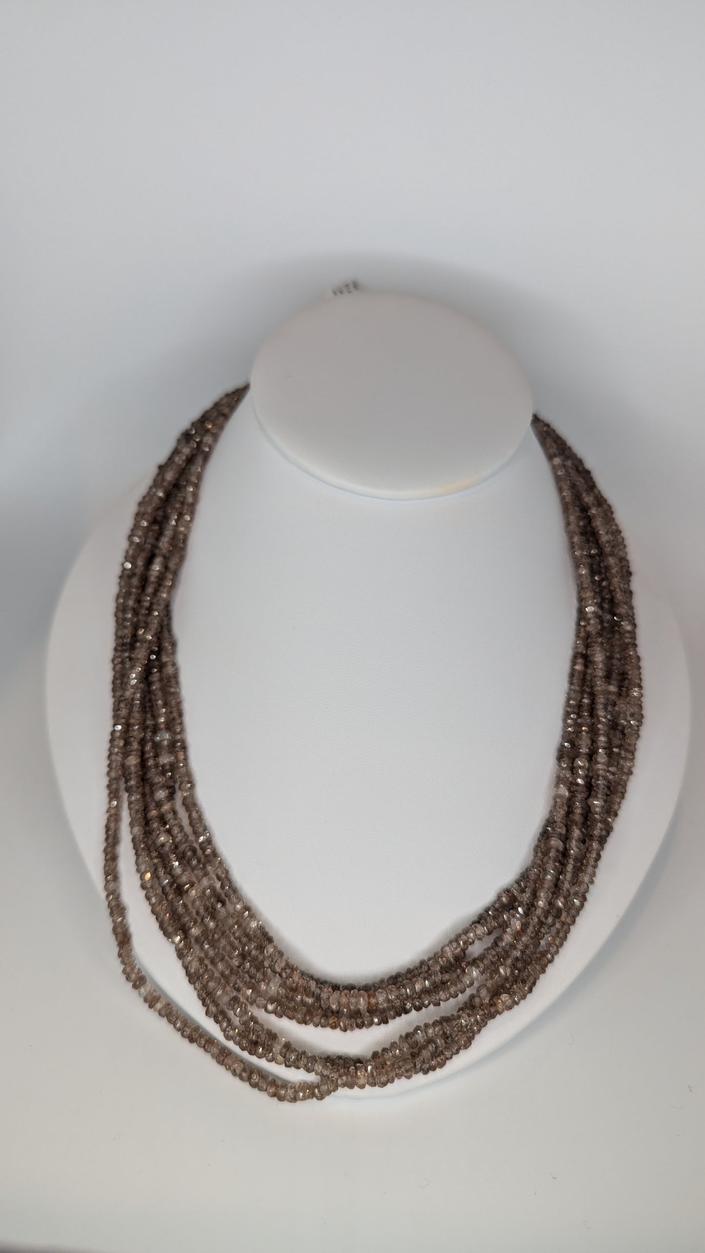 20" Necklace 7 strands brown Zircon