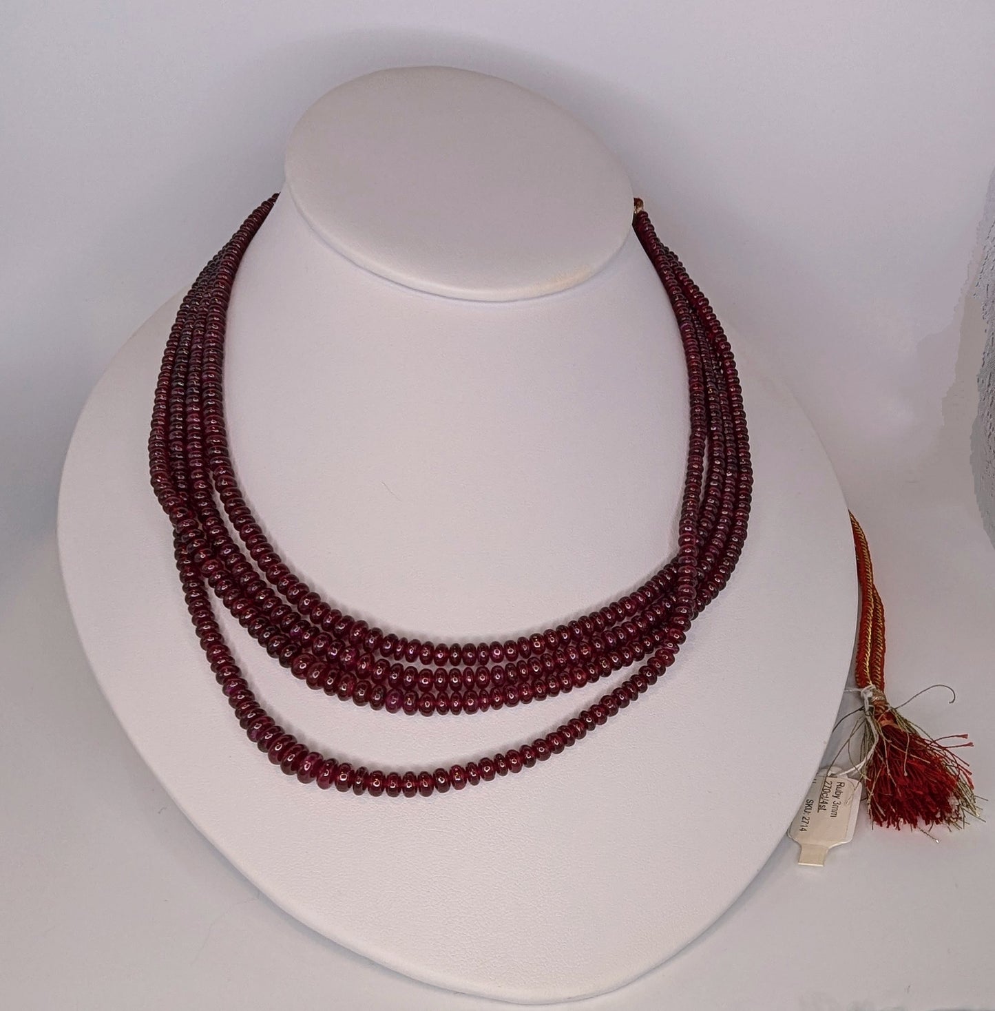 Adjustable Ruby Necklace - Red