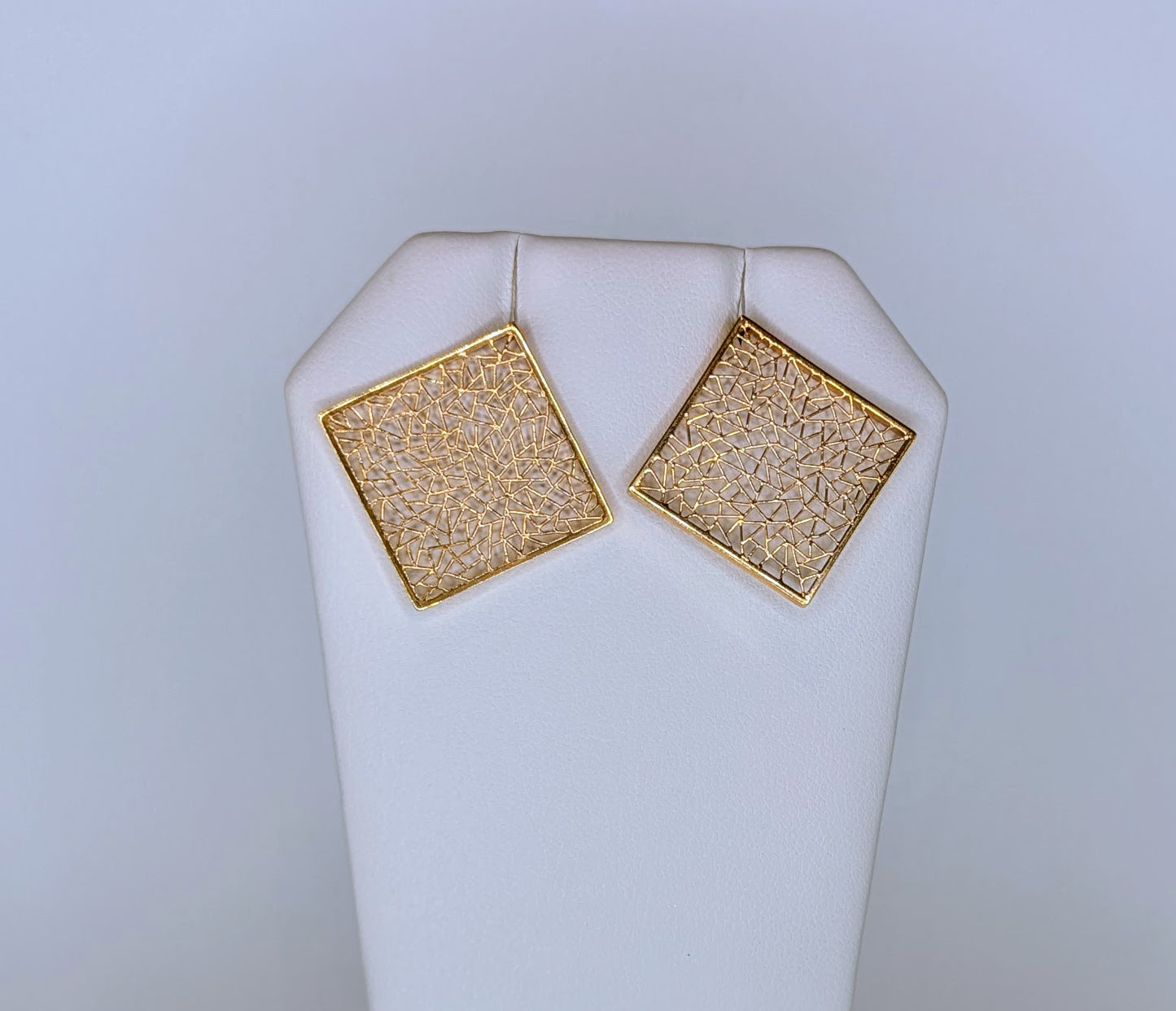 Square Studs 18k Yellow Gold Earrings